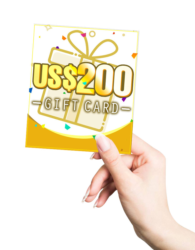 US$ 200.00 禮品卡