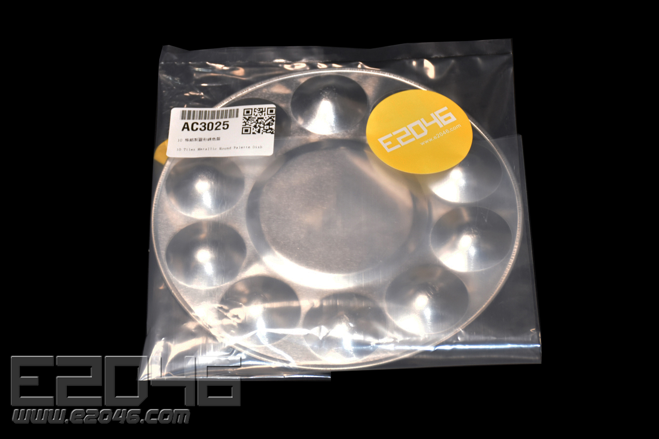 10 Tiles Metallic Round Palette Dish 