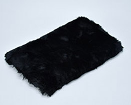 AC2817  L24 Black Rectangular Fluff Blanket