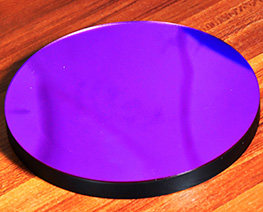 AC2850  D15 Mirrored Purple Round Wooden Display Base