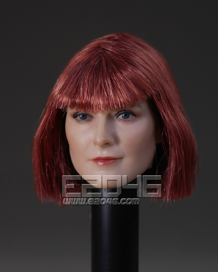 E2046 Com Short Hair Style Female Head Carved Doll Head