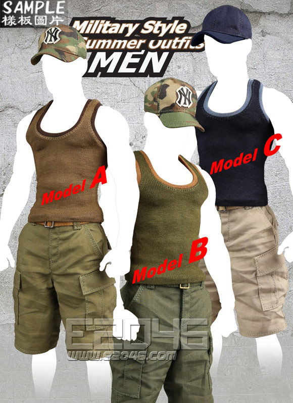 Military Style Summer Outfits  MEN B Costume Set (DOLL)