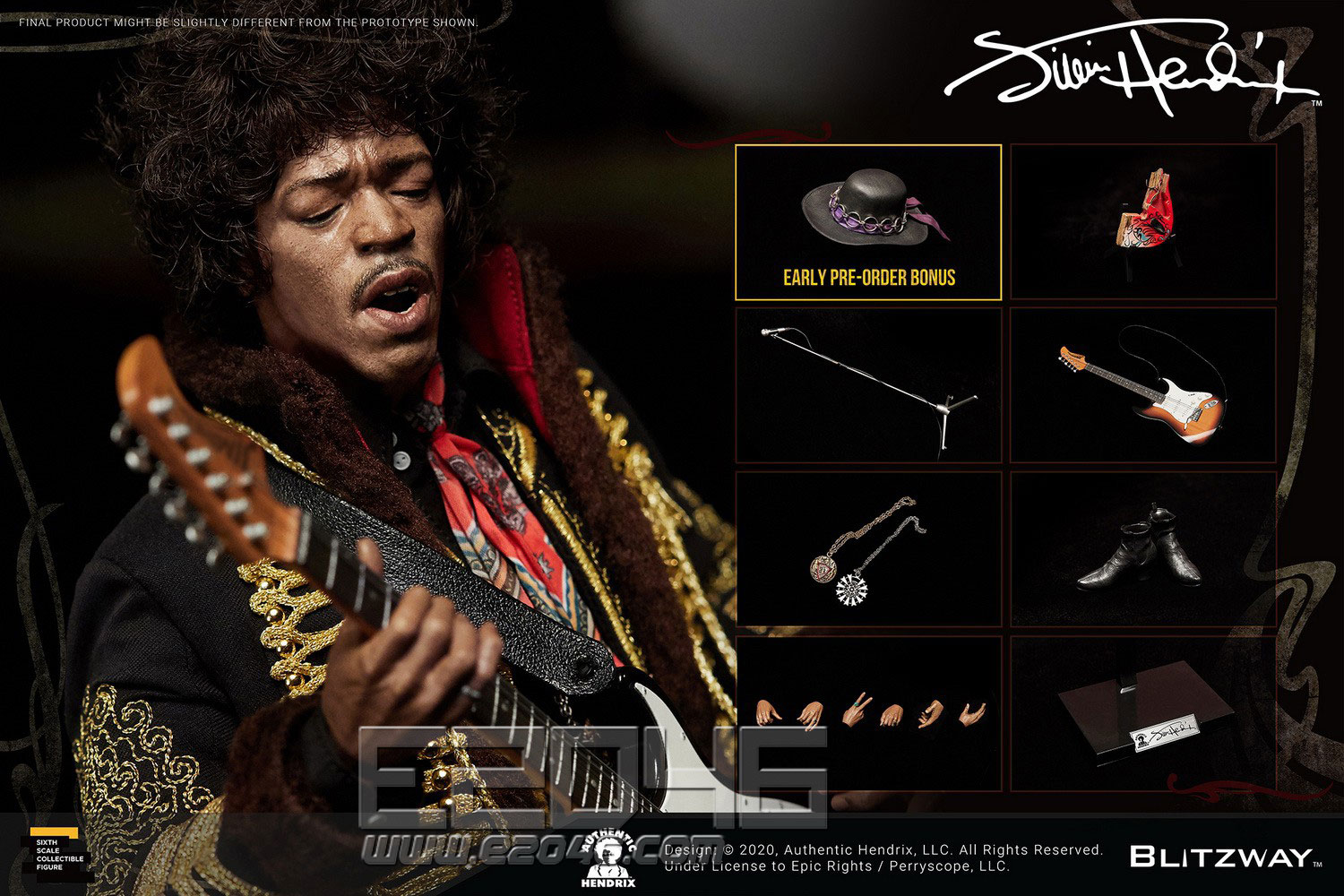 E2046 Com Jimi Hendrix Doll Miscellaneous Dl3709