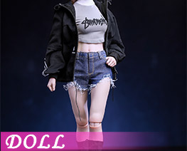 DL6715 1/6 Female Fashion Jacket And Denim Shorts Set C (DOLL)