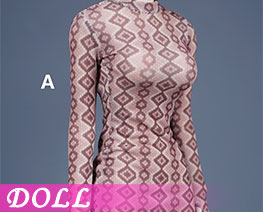 DL5147 1/6 Fashion Printed Backless High Waist Dress A Costume Set (DOLL) 