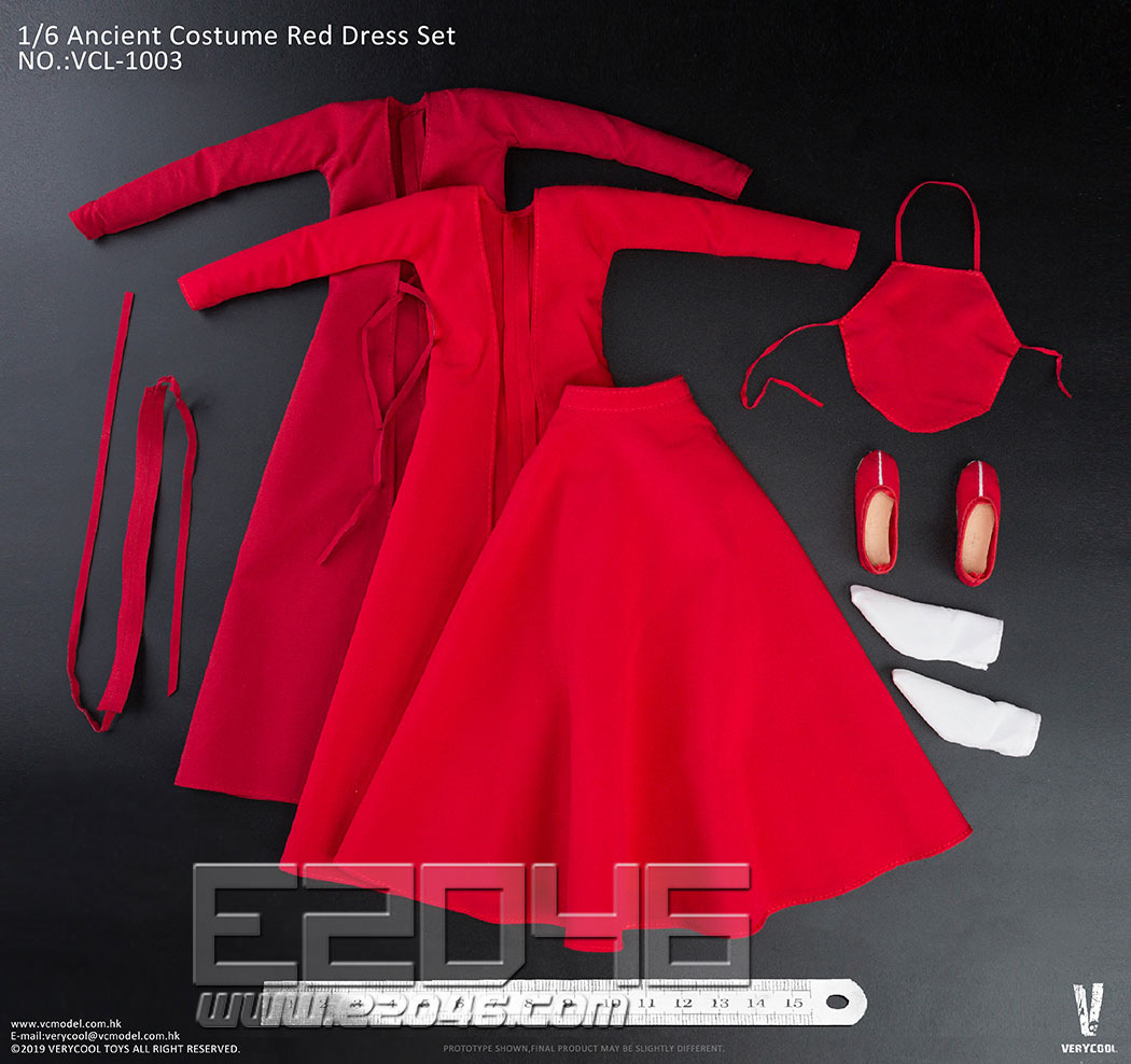 Ancient Costume Red Dress Costume Set (DOLL)